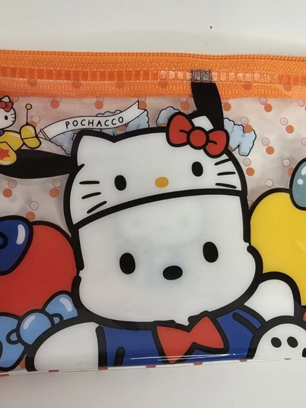 Hello Kitty 50th Anniversary Clear Flat Pouch 5x3